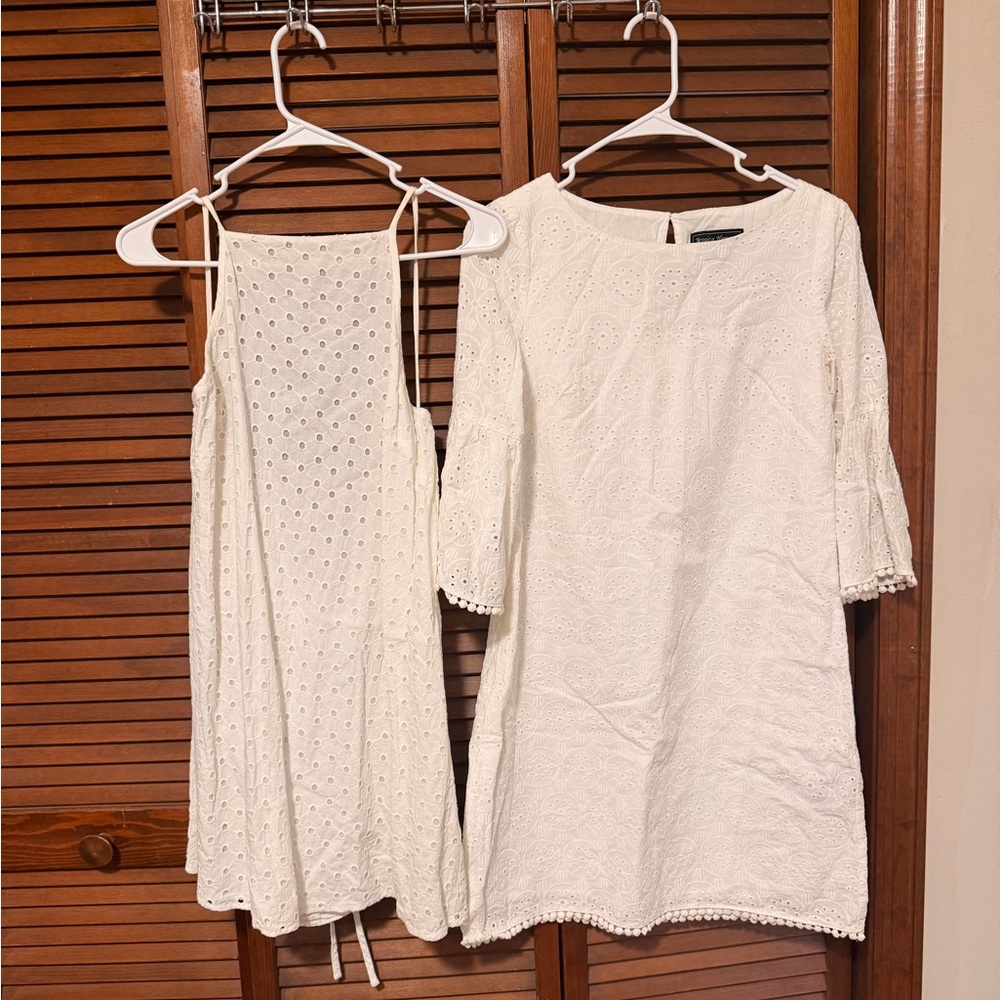 ASOS White Eyelet Slip Dress and Shift Dress Set